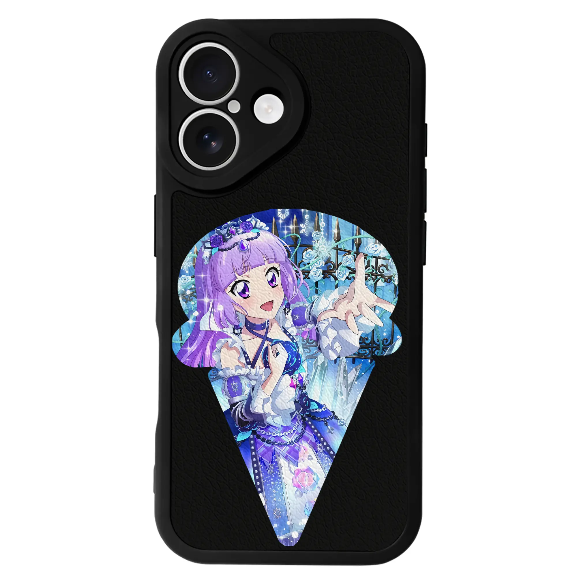 アイカツ グッズ 氷上 スミレ - IPhone 16シリーズ対応 ・ シリコンスマホケース ・ レザー調 ・ 高精度フィット ・ 耐衝撃 ・ ワイヤレス充電対応 ・ 精密カット